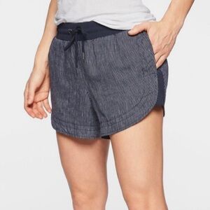 ATHLETA Blue and White Athletic Shorts with Elastic Waistband linen size 4